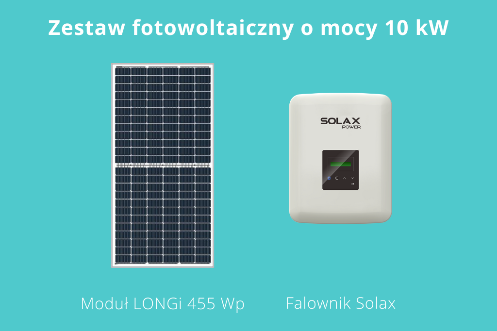 Przykładowe komponenty zestawu fotowoltaicznego o mocy 10 kW